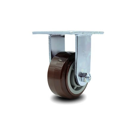 Service Caster 4 Inch Polyurethane Wheel Rigid Caster with Ball Bearing SCC-30R420-PPUB